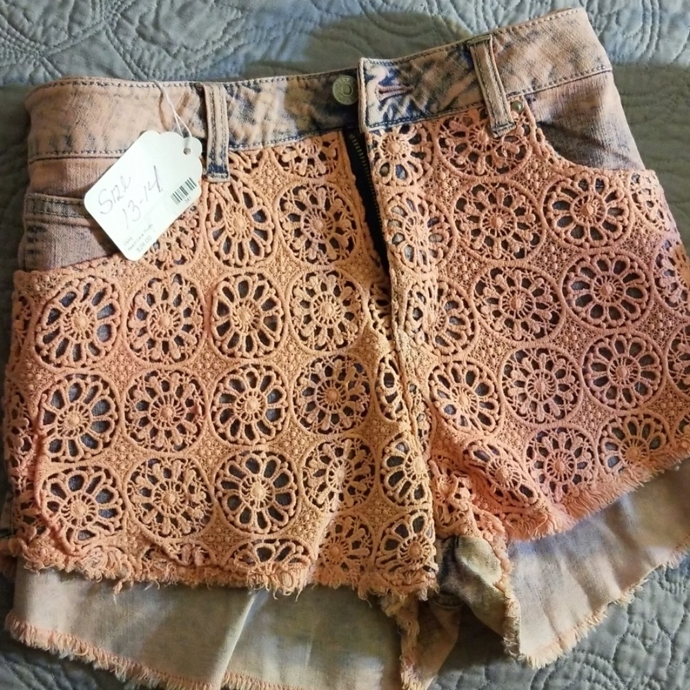 Lace/ Jean Shorts
